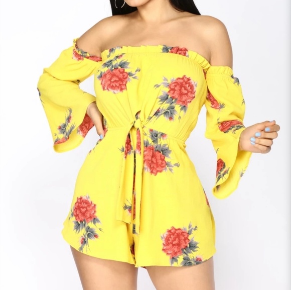 Fashion Nova Pants - Sunny Yellow Romper